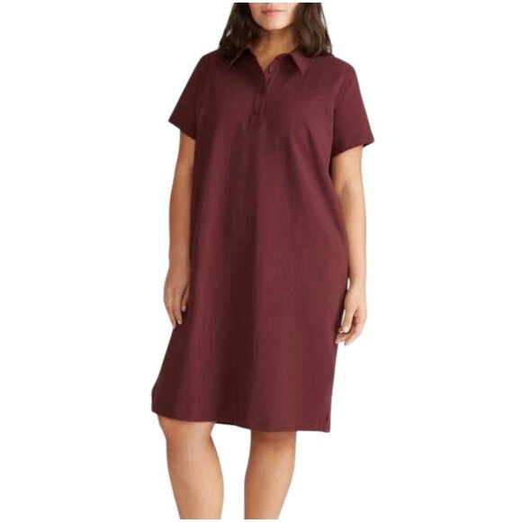 NWT Universal Standard Varsity Polo dress black cherry red S small 10 - 12 large - Picture 1 of 9